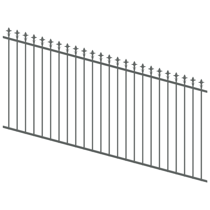 ProtectorAl 1201-2400W x 1200H Monument Spear Top Pool Fence Panel Raked Up to 15º
