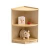 Jooyes Kids 2 Tier Corner Shelf Wooden Storage Cabinet - Original Wood Colour | 33cm | Corner Shelf