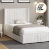 Oikiture Bed Frame Gas Lift Base King Single Boucle Fabric