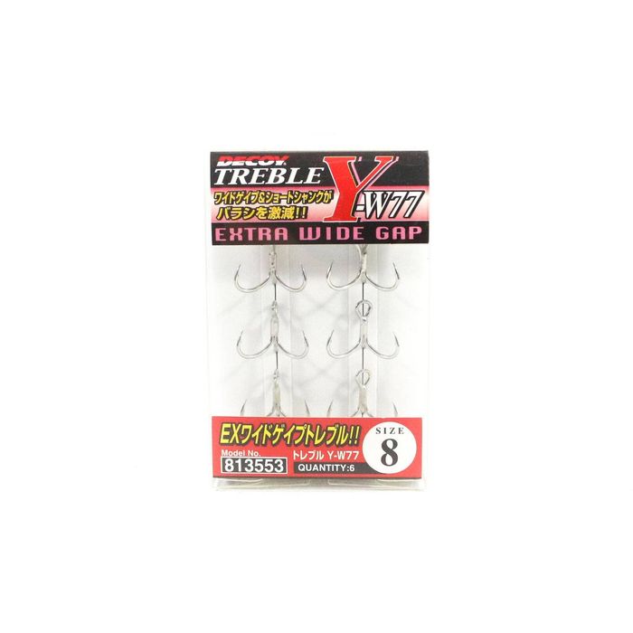 Decoy YW77 Wide Gap Extra Strong Treble Fishing Hook 8