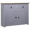 vidaXL Solid Pinewood Sideboard Grey 93x40x80 cm Panama Range Drawer Cabinet