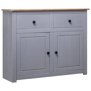 vidaXL Solid Pinewood Sideboard Grey 93x40x80 cm Panama Range Drawer Cabinet