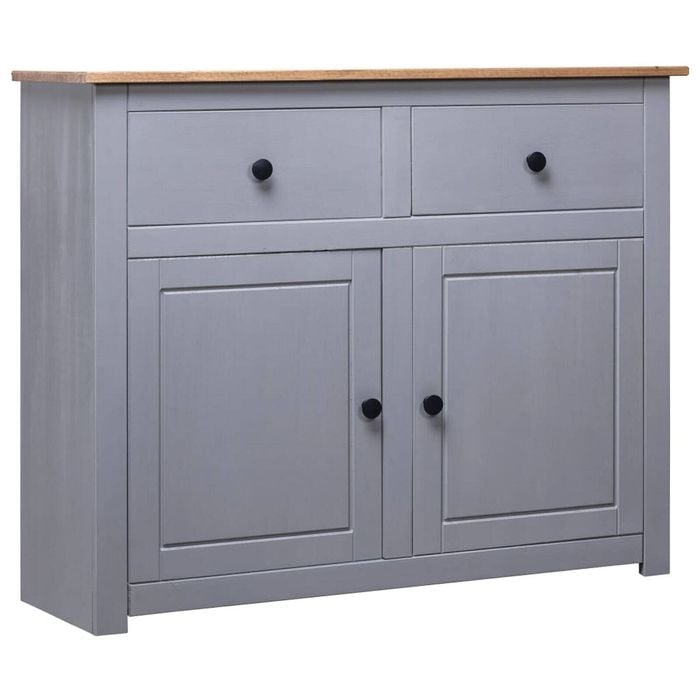 vidaXL Solid Pinewood Sideboard Grey 93x40x80 cm Panama Range Drawer Cabinet