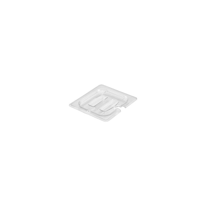 Cambro 1/6 Size Food Pan Cover With Handle and Notch Polycarbonate Clear 162x176mm