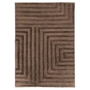 Loopsie-400cm X 300cm-pigneto Mocha Geometric Carved Wool Rug