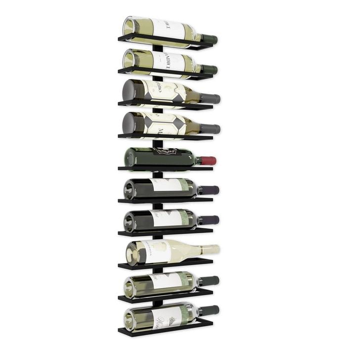 CARLA HOME Metal Wall Mount Wine Rack for 10 Wine Bottles, Liquor, Champagne