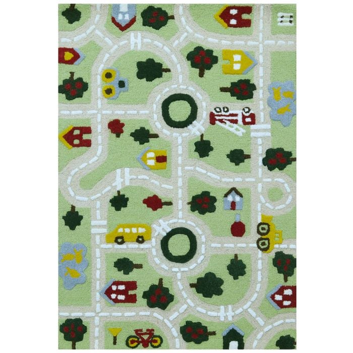 Handtufted Wool Rug-charlie Town 6450-green-80x150cm
