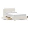 Lanore Queen Canvas Ivory 2 Drawer Storage Bed Frame