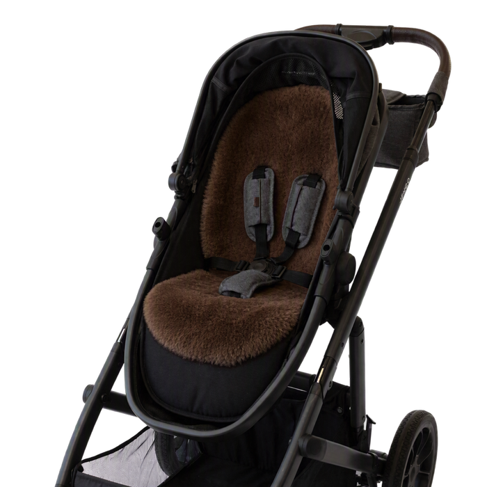 Naturally Sheepskins Chocolate Luxe Lambskin Pram Liner - Shorn Wool (Universal Fit)