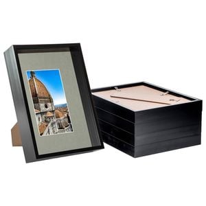 Nicola Spring 3D Deep Box Frames with A5 Mount - A4 (8" x 12") - Black - Pack of 5