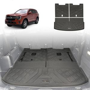 AUSGO Boot Liner for Ford Everest Next-Gen 7-Seat 2022-Onwards 3-Piece Set Cargo Trunk Mat Boot Mat