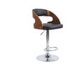 Swivel Bar Stool with Black Leather