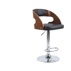 Swivel Bar Stool with Black Leather