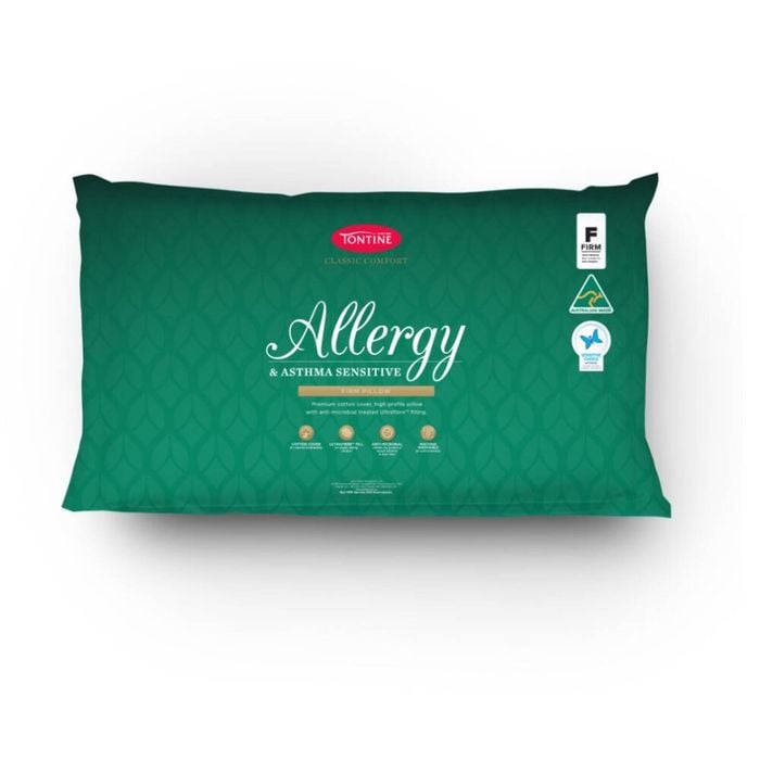 Tontine Classic Comfort Allergy & Asthma Sensitive Pillow High Firm Standard