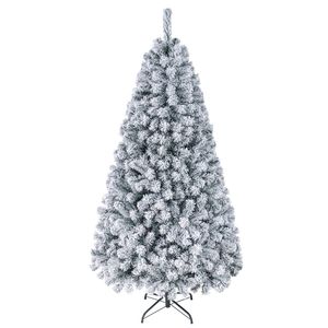 Costway 1.8M 850 TipsPre Lit Christmas Tree LED Snowy Xmas Tree Hinged Party Home Decor Gift-White