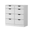 Oikiture 8 Chest Of Drawers Tallboy Cabinet Dresser Bedroom Storage White