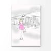 Pink Girl With Fashion Store Print 100% Australian Made 50x75cm (Stretched Canvas)