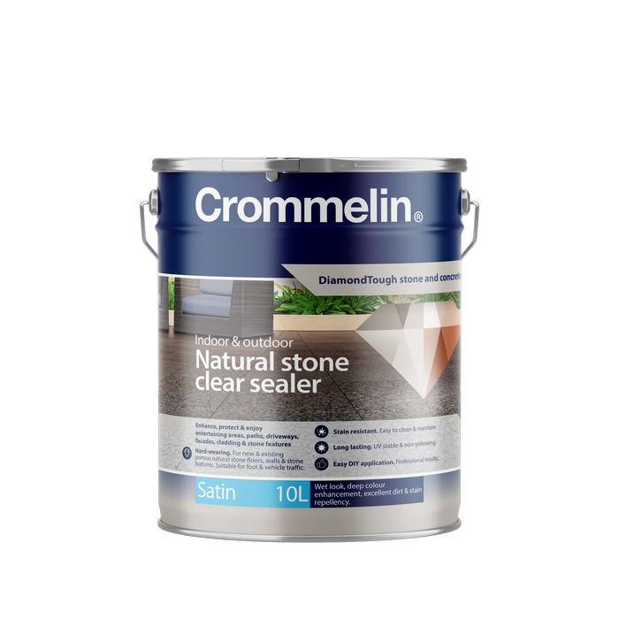Crommelin 10L Satin DiamondTough Natural Stone Clear Sealer