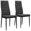vidaXL 2x Dining Chairs Dark Grey Fabric Café Seat Kitchen Chair Side Seat