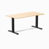Desky Fixed Height Hardwood Office Desk Matte Black Frame 150cm - Maple