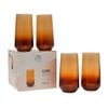 New Classica Art Craft Iconic Amber Highball Tumbler 470ml Set 4