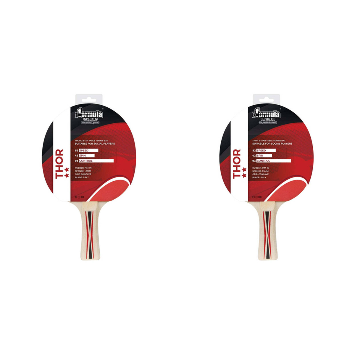 2PK Formula Sports Thor Table Tennis Game Bat/Racket 2 Star - Bunnings ...