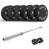 Brixx 200kg Pro Black Olympic Bumper Plates + 20kg Barbell
