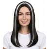 Wos VAMPIRE WIG Long Straight Wig Costume Party Hair Accessory Halloween Black/White