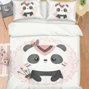 3D Cute Panda 350 Bed Pillowcases Quilt King Size
