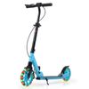 Costway Kid Foldable Kick Scooter Light-up 4level Adjust Handlebar-Blue