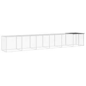 vidaXL Chicken Coop Chicken Cage Hen House with Roof Anthracite Galvanised Steel 603x98x90 cm
