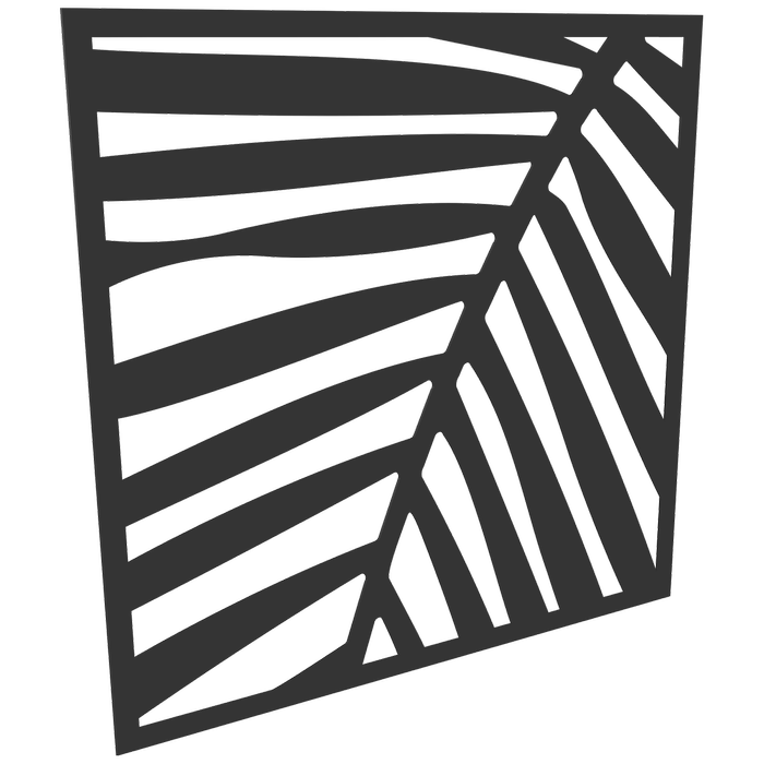 ProtectorAl 300 - 1200mm x 300 - 1200mm Dark Charcoal / Gloss White Palm Unframed Composite Deco Panel