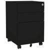 vidaXL Mobile File Cabinet Wheeled Chest of Drawers Office Storage Black Steel