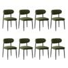 Oikiture 8x Dining Chairs Kitchen Chair Cafe Lounge Chair Boucle Black&Green