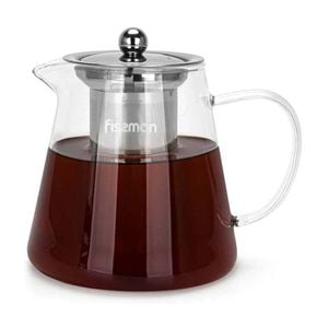 Fissman Teapot Borosilicate Glass with Stainless Steel Filter 950ml