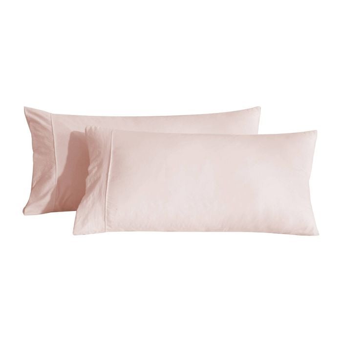 Dreamaker Superfine Washed Microfibre King Pillowcase Twin Pack - Blush Pink