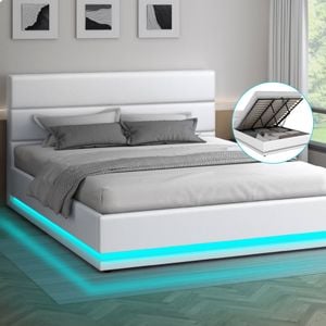 ALFORDSON Bed Frame Gas Lift RGB LED King