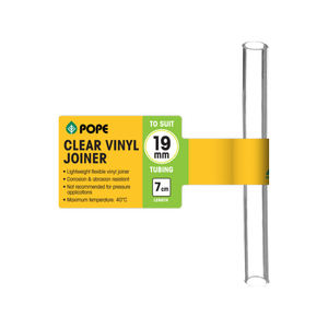 Pope 19mm x 7cm Clear Vinyl Tubing Joiner