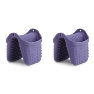 2PK Dexas Silicone 7.5cm Pinch Oven Hand Mitt Protection - Purple
