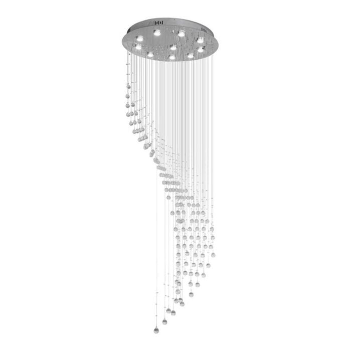 Eli & Co. Lighting Aralyn Spiral Drop Crystal Chandelier 3CCT – 80cm Ceiling Light