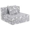Ufurniture Kids Fold Out Sofa Bed Convertible 3-in-1 Kids Couch Folding Floor Mat Foldable Baby Lounge Chair Play Couch Grey