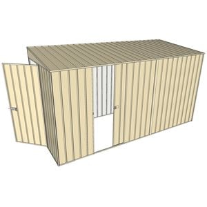 Build-a-Shed 1.5 x 3.7 x 2m Single Sliding Side Door Skillion Shed - Cream