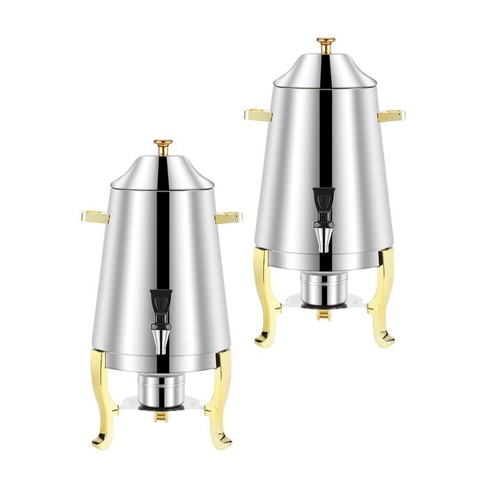 SOGA 2 Pack Beverage Dispenser Stainless Steel Drink Container with Side Handles