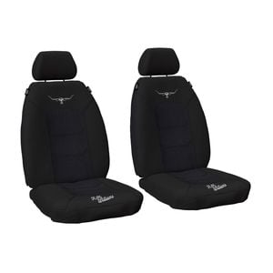 R.m.williams Rmw Longhorns Jacquard Black Front Car Seat Covers Universal Fit