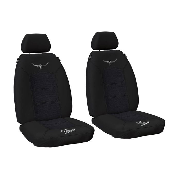 R.M.Williams RMW Longhorns Jacquard Black Front Car Seat Covers Universal Fit