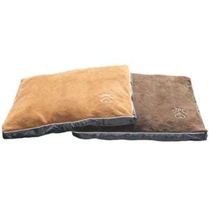 Large Dog Pad Bed Kennel Mat Cushion 100 X 70 Cm Brown / Beige