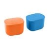 2pc Omie Omiebox Up Silicone Dip Leakproof Containers Set Blue/orange 220ml
