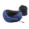 Wanderlite Travel Pillows Memory Foam Neck Pillow for Airplane Portable with Bag, Blue