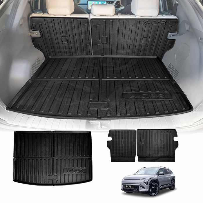 Boot Liner Kick Mats Set For Kia Ev3 2025-onwards All Weather Heavy Duty Cargo Car Trunk Back Seat Protector
