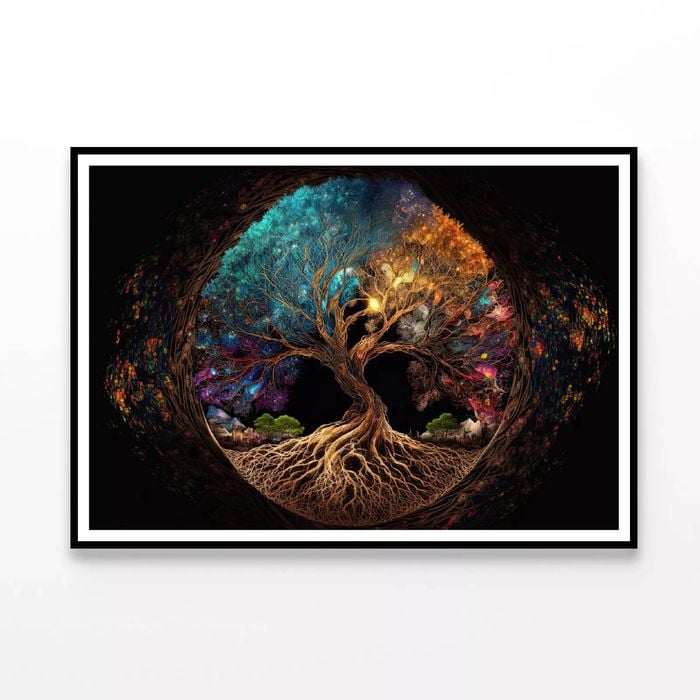 Oval Shaped Life Of Tree  Print 100% Australian Made 90x60cm  (poster)